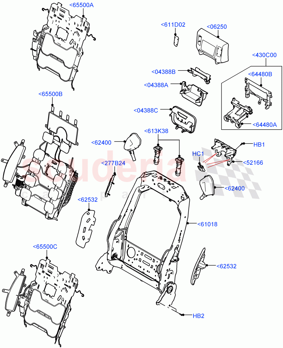 Front Seat Back(Hybrid Seat Frame) of Land Rover Land Rover Range Rover (2022+) [3.0 I6 Turbo Petrol AJ20P6]
