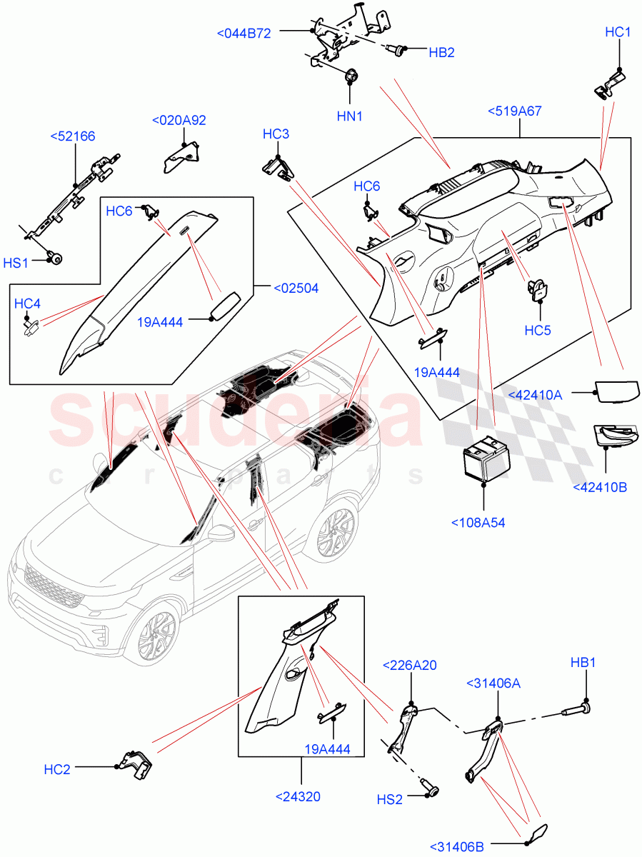 Side Trim(Nitra Plant Build, Upper)((V)FROMK2000001) of Land Rover Land Rover Discovery 5 (2017+) [3.0 Diesel 24V DOHC TC]