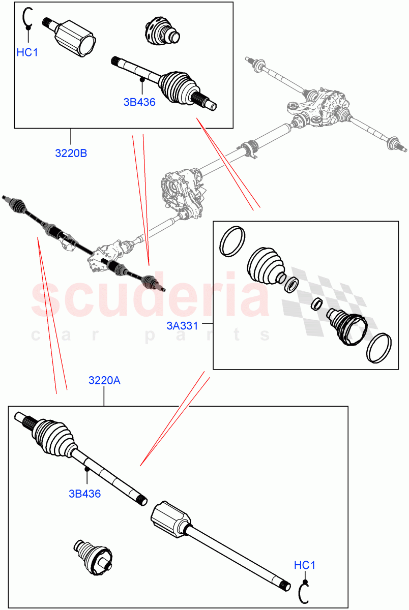 Drive Shaft - Front Axle Drive(Driveshaft) of Land Rover Land Rover Range Rover Velar (2017+) [2.0 Turbo Diesel]