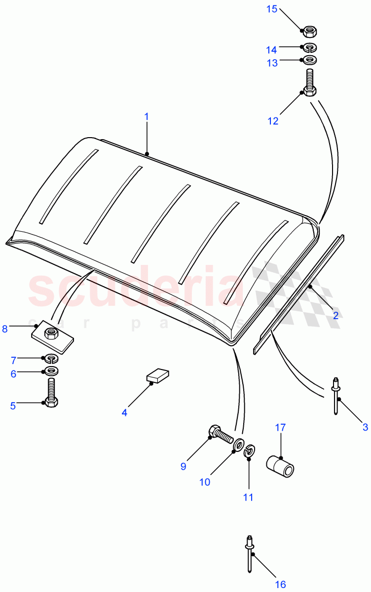 Roof Assembly(Chassis Cab,Pick Up,High Capacity Pick Up)((V)FROM7A000001) of Land Rover Land Rover Defender (2007-2016)