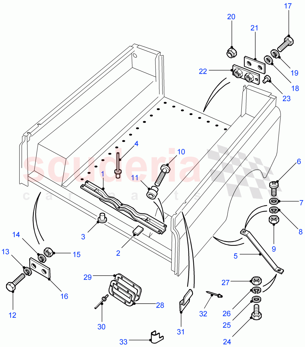 Rear Body Lower - Mountings(90" Wheelbase)((V)FROM7A000001) of Land Rover Land Rover Defender (2007-2016)