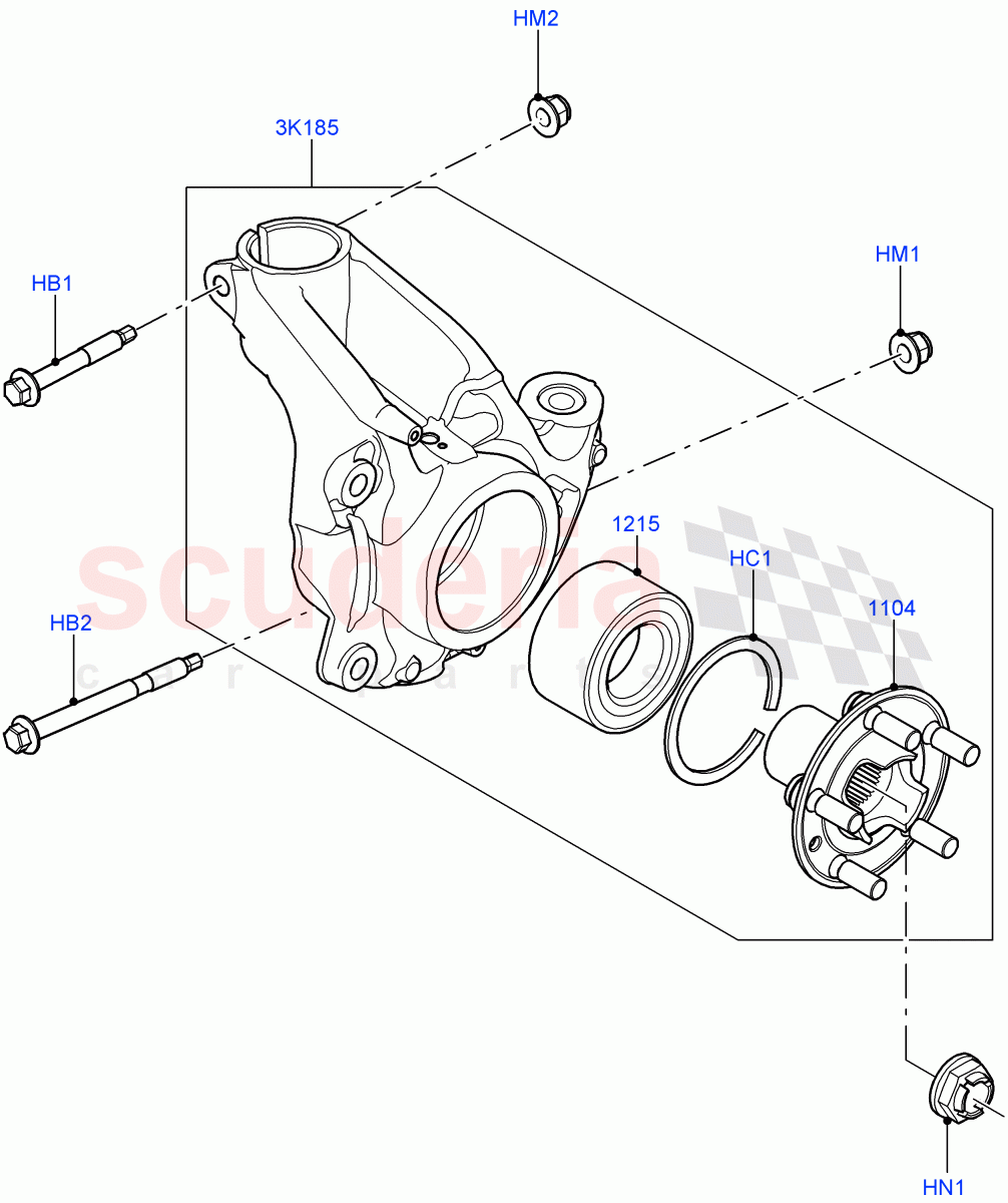 Front Knuckle And Hub(Changsu (China))((V)FROMFG000001,(V)TOKG446856) of Land Rover Land Rover Discovery Sport (2015+) [1.5 I3 Turbo Petrol AJ20P3]