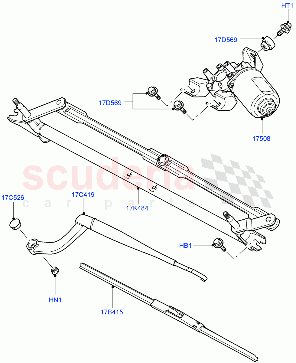 Windscreen Wiper((V)FROMAA000001) of Land Rover Land Rover Discovery 4 (2010-2016) [3.0 DOHC GDI SC V6 Petrol]