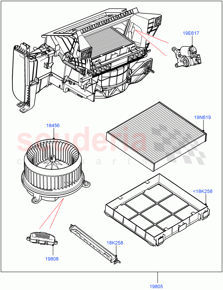 Heater/Air Cond.Internal Components(Auxiliary Heater)((V)FROMMA000001) of Land Rover Land Rover Range Rover Velar (2017+) [3.0 DOHC GDI SC V6 Petrol]