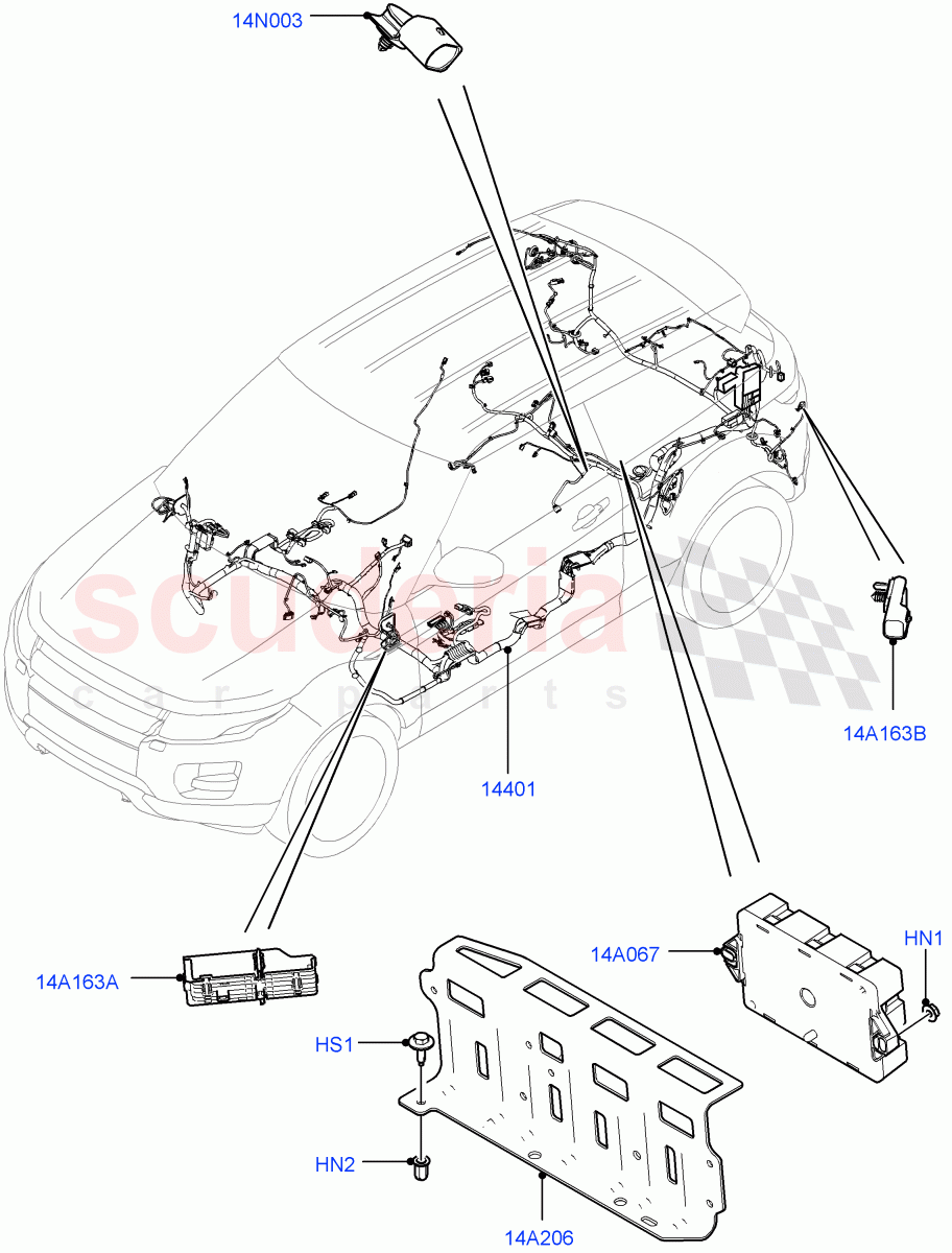 Electrical Wiring - Engine And Dash(Main Harness)(3 Door,Halewood (UK))((V)TOFH999999) of Land Rover Land Rover Range Rover Evoque (2012-2018) [2.0 Turbo Petrol GTDI]