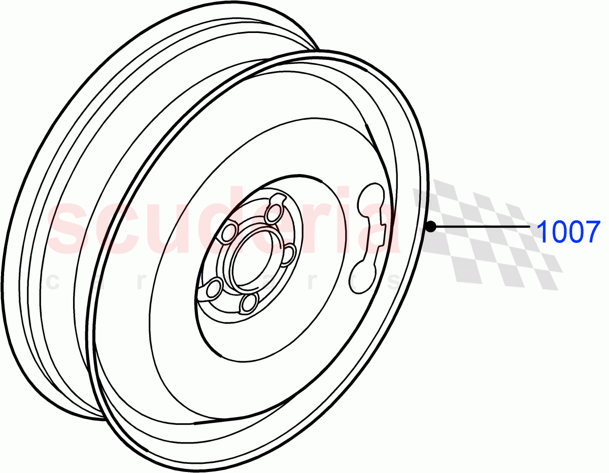 Spare Wheel(Changsu (China),Spare Wheel - Reduced Section Steel)((V)FROMEG000001) of Land Rover Land Rover Range Rover Evoque (2012-2018) [2.0 Turbo Petrol AJ200P]