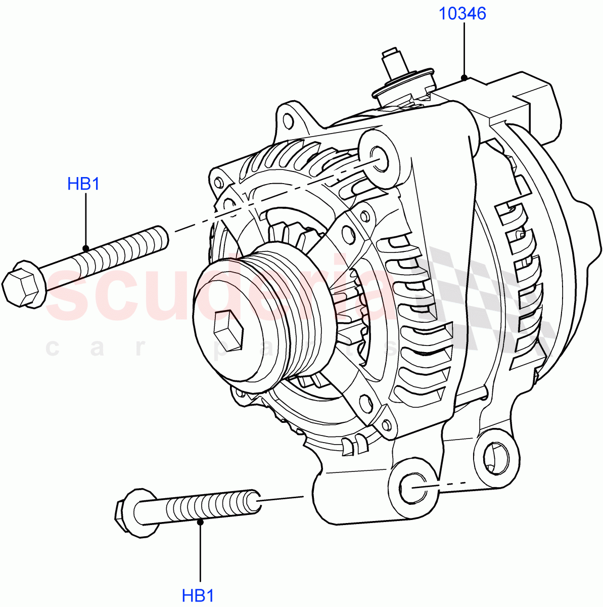 Alternator And Mountings(5.0L OHC SGDI SC V8 Petrol - AJ133)((V)FROMAA000001) of Land Rover Land Rover Range Rover (2010-2012) [3.6 V8 32V DOHC EFI Diesel]