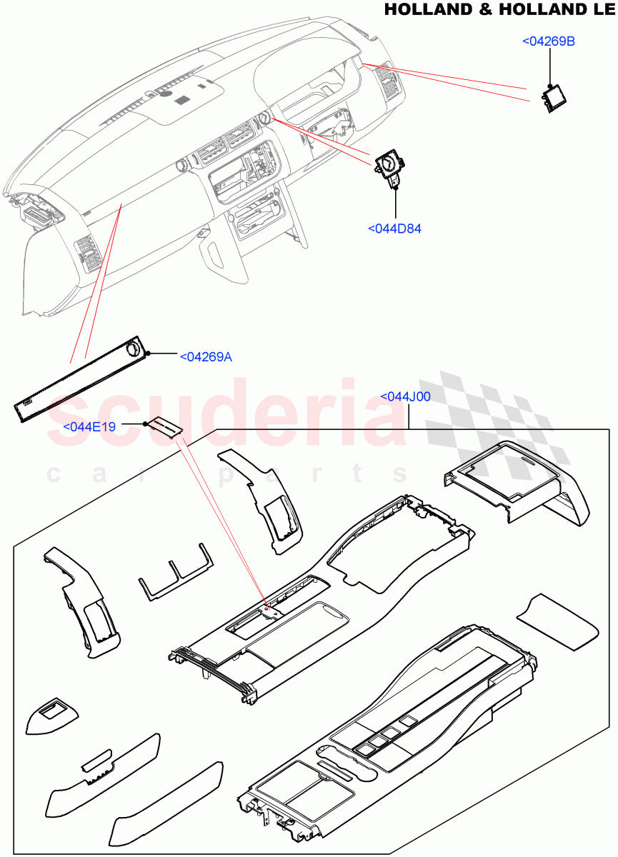 Instrument Panel(External, Holland & Holland LE)(Console Deployable Tables)((V)FROMFA000001) of Land Rover Land Rover Range Rover (2012-2021) [5.0 OHC SGDI NA V8 Petrol]