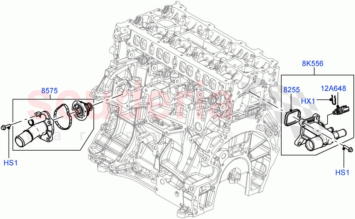 Thermostat/Housing & Related Parts(2.0L 16V TIVCT T/C 240PS Petrol) of Land Rover Land Rover Range Rover Sport (2014+) [2.0 Turbo Petrol GTDI]