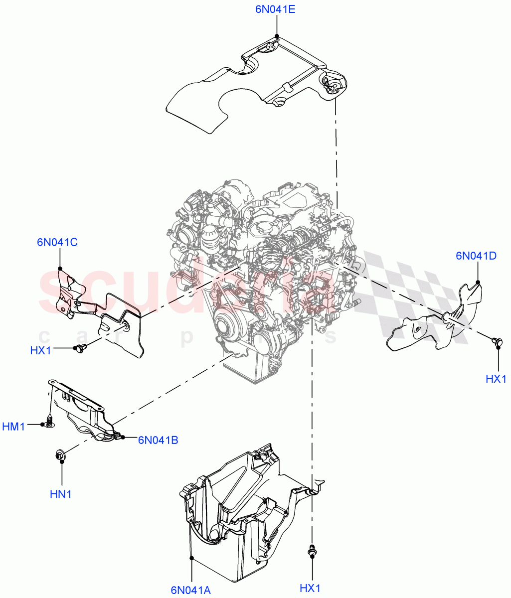 Engine Insulators(2.0L AJ21D4 Diesel Mid)((V)FROMMA000001) of Land Rover Land Rover Range Rover Velar (2017+) [2.0 Turbo Diesel AJ21D4]