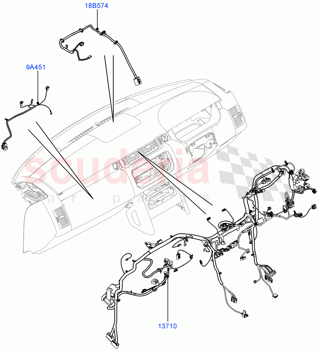 Electrical Wiring - Engine And Dash(Facia)(3.0 V6 Diesel Electric Hybrid Eng)((V)FROMFA000001,(V)TOFA999999) of Land Rover Land Rover Range Rover (2012-2021) [3.0 I6 Turbo Diesel AJ20D6]