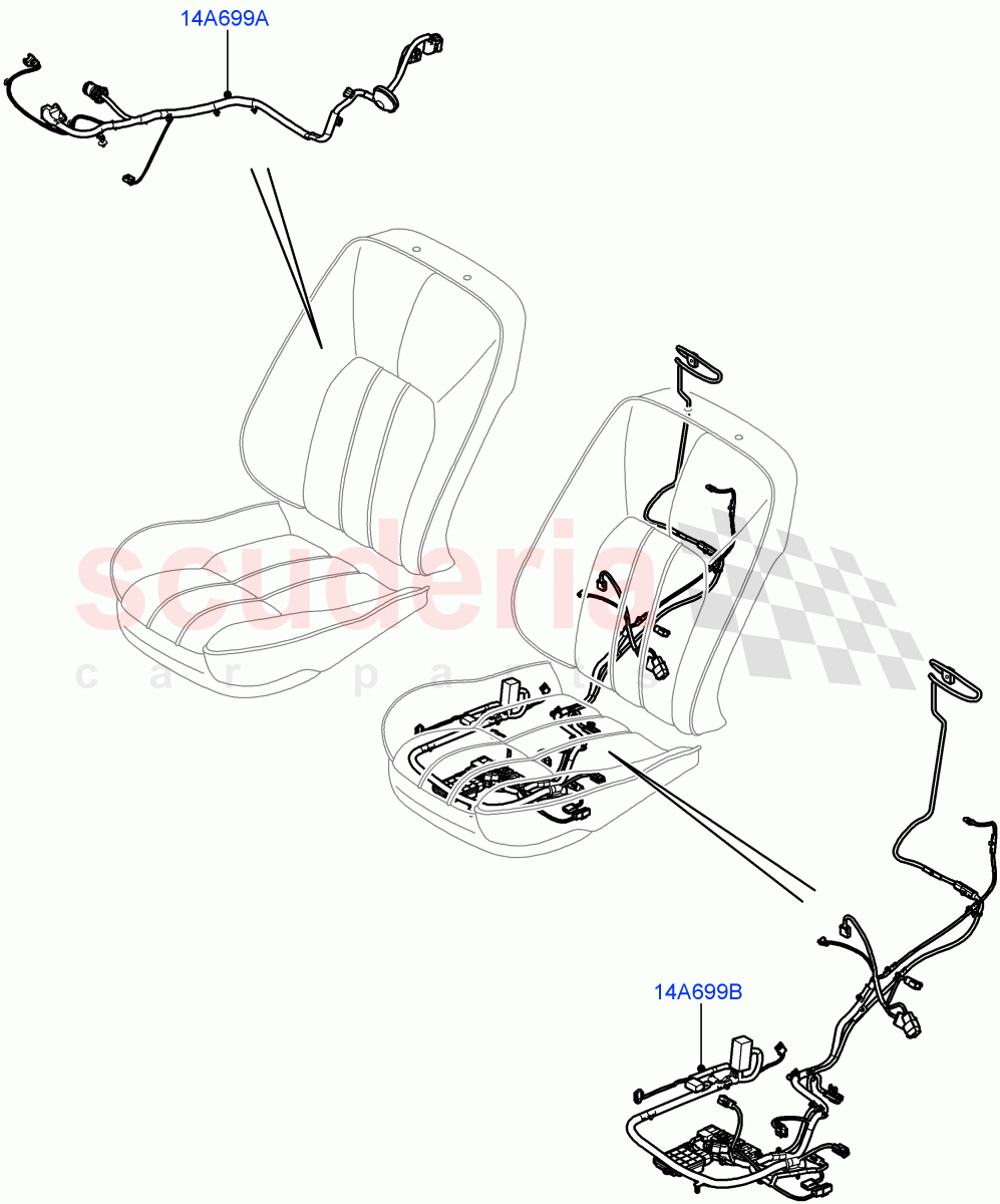 Wiring - Seats(Front Seats)((V)FROMAA000001,(V)TOAA313068) of Land Rover Land Rover Range Rover (2010-2012) [3.6 V8 32V DOHC EFI Diesel]
