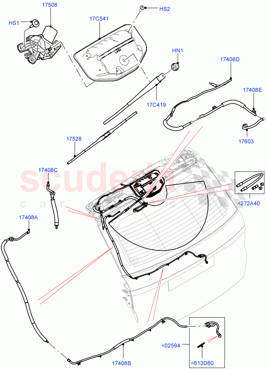 Rear Window Wiper And Washer((V)FROMJA000001) of Land Rover Land Rover Range Rover Sport (2014+) [3.0 Diesel 24V DOHC TC]