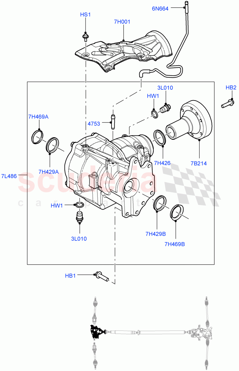 Front Axle Case(6 Speed Manual Trans M66 - AWD,Halewood (UK),6 Speed Auto AWF21 AWD)((V)TODH999999) of Land Rover Land Rover Range Rover Evoque (2012-2018) [2.0 Turbo Petrol AJ200P]