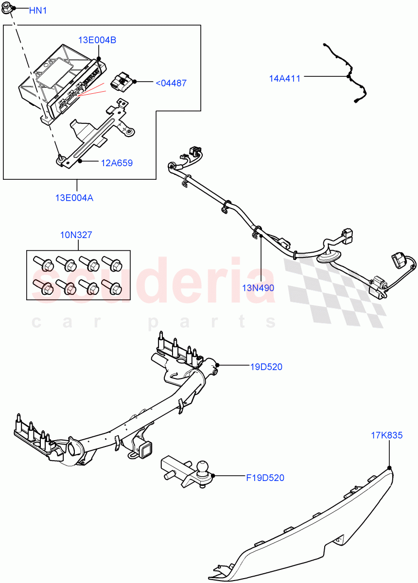 Towing Equipment(AUS 2" Square Reciever Towing, Accessory)((+)"AUS/NZ",Halewood (UK))((V)FROMLH000001) of Land Rover Land Rover Discovery Sport (2015+) [1.5 I3 Turbo Petrol AJ20P3]