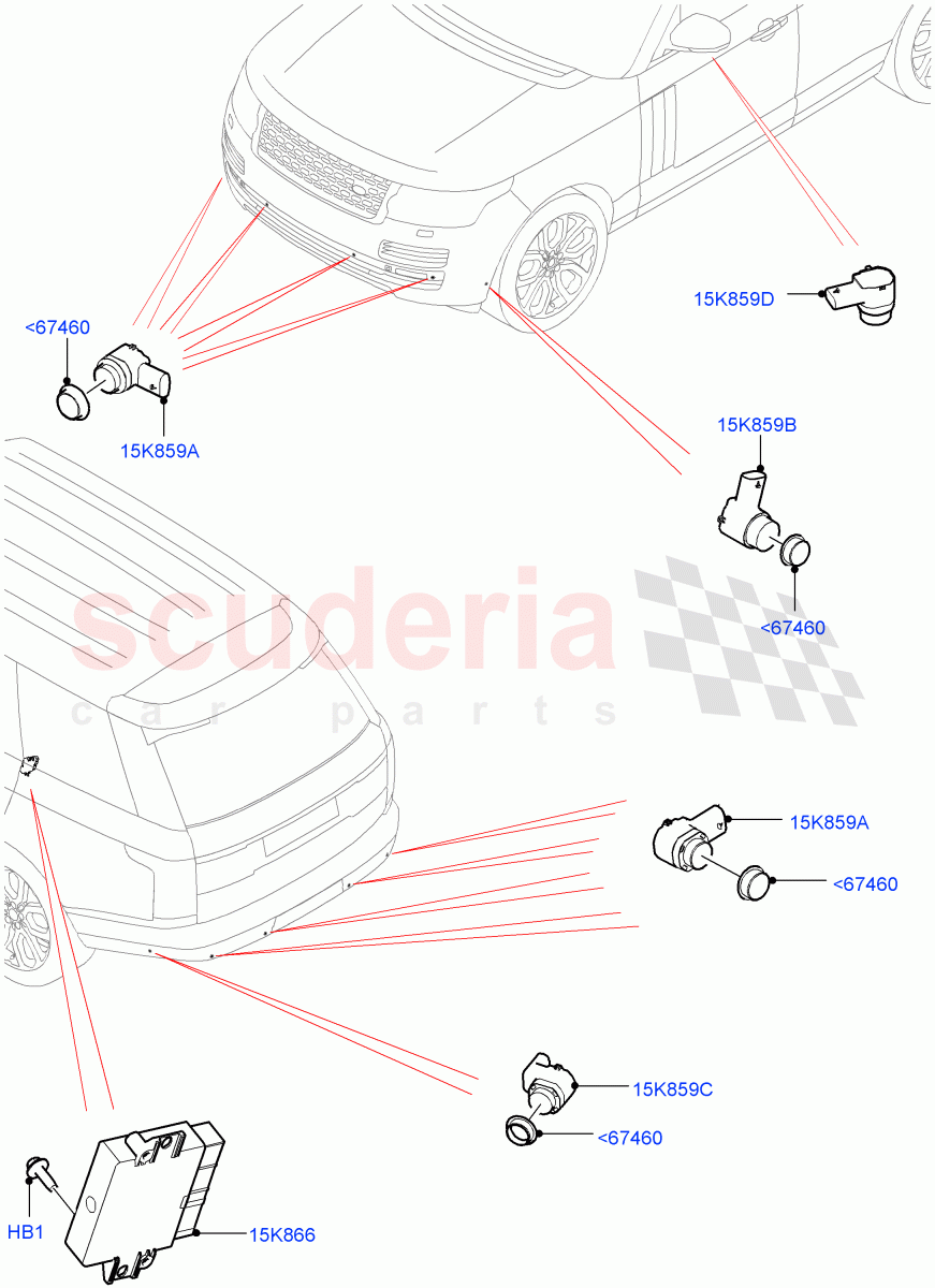 Parking Distance Control((V)FROMJA000001) of Land Rover Land Rover Range Rover (2012-2021) [3.0 DOHC GDI SC V6 Petrol]