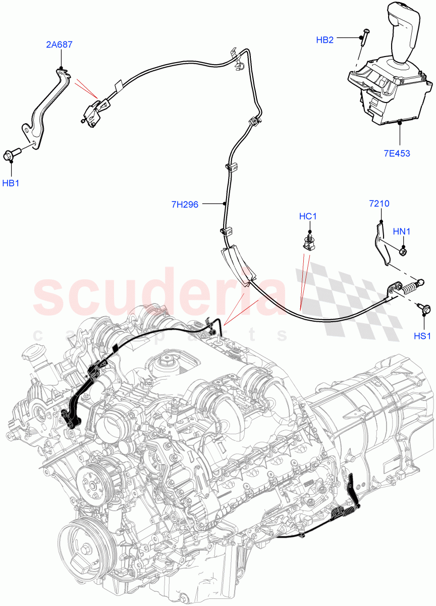 Gear Change-Automatic Transmission(4.4L DOHC DITC V8 Diesel,8 Speed Auto Trans ZF 8HP76)((V)FROMKA000001) of Land Rover Land Rover Range Rover Sport (2014+) [2.0 Turbo Petrol AJ200P]
