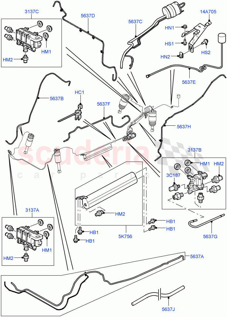 Air Suspension Compressor And Lines(With Four Corner Air Suspension)((V)FROMAA000001) of Land Rover Land Rover Discovery 4 (2010-2016) [4.0 Petrol V6]