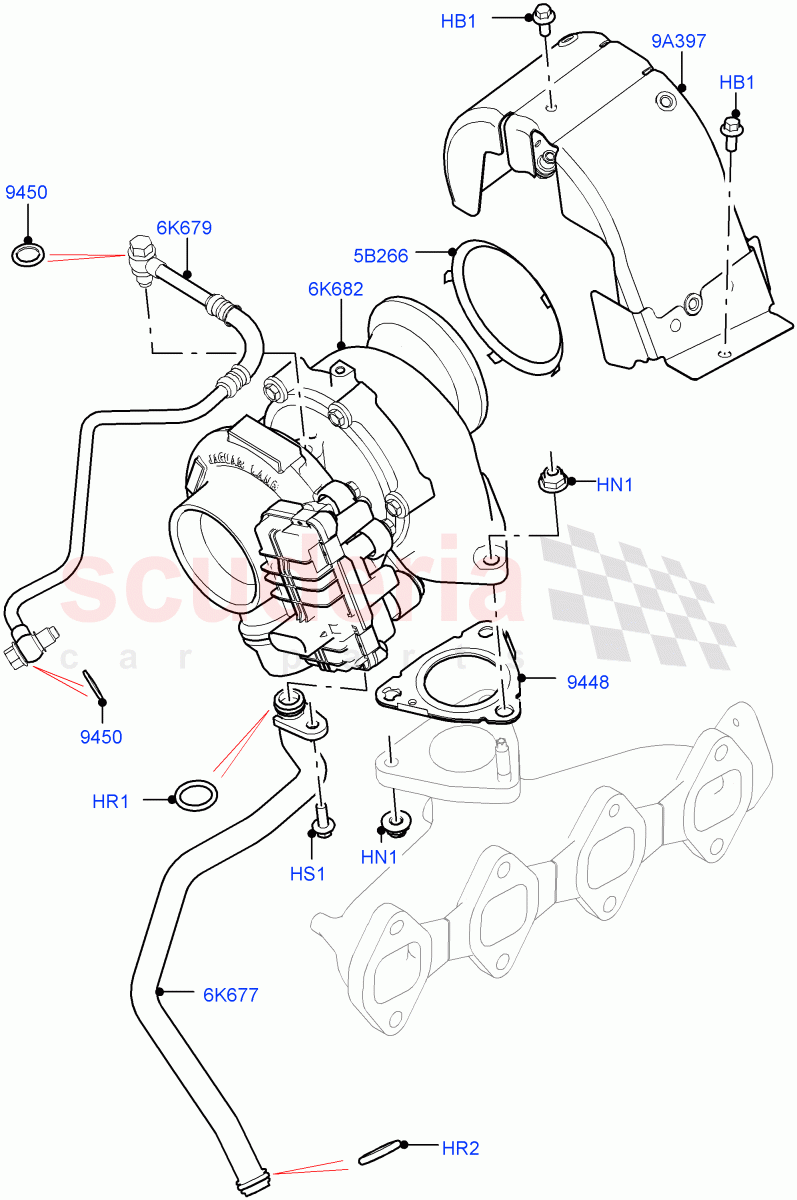 Turbocharger(Nitra Plant Build)(2.0L I4 DSL MID DOHC AJ200)((V)FROMK2000001) of Land Rover Land Rover Discovery 5 (2017+) [2.0 Turbo Diesel]