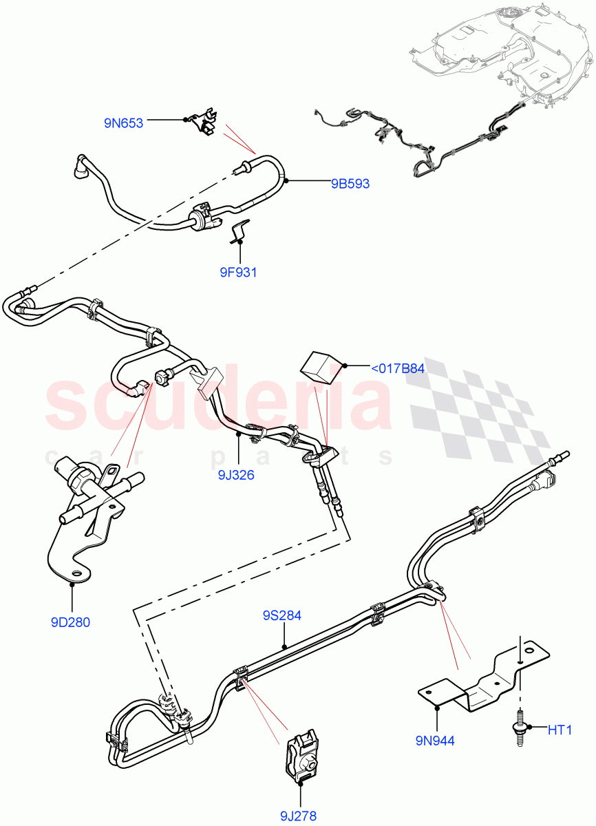 Fuel Lines(Front, Solihull Plant Build)(3.0L DOHC GDI SC V6 PETROL)((V)FROMHA000001) of Land Rover Land Rover Discovery 5 (2017+) [3.0 DOHC GDI SC V6 Petrol]