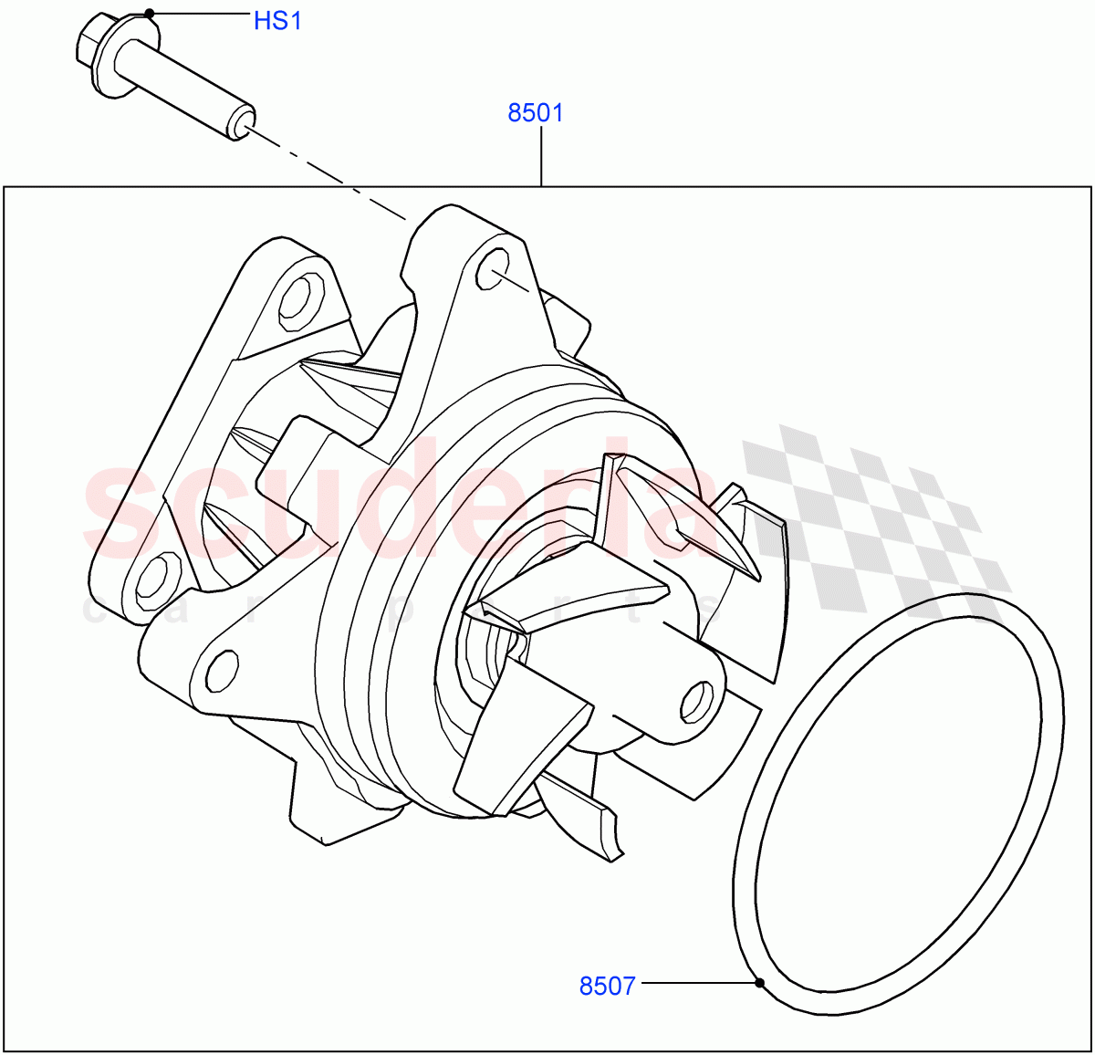 Water Pump(2.0L 16V TIVCT T/C 240PS Petrol,Itatiaia (Brazil))((V)FROMGT000001) of Land Rover Land Rover Discovery Sport (2015+) [2.0 Turbo Petrol GTDI]