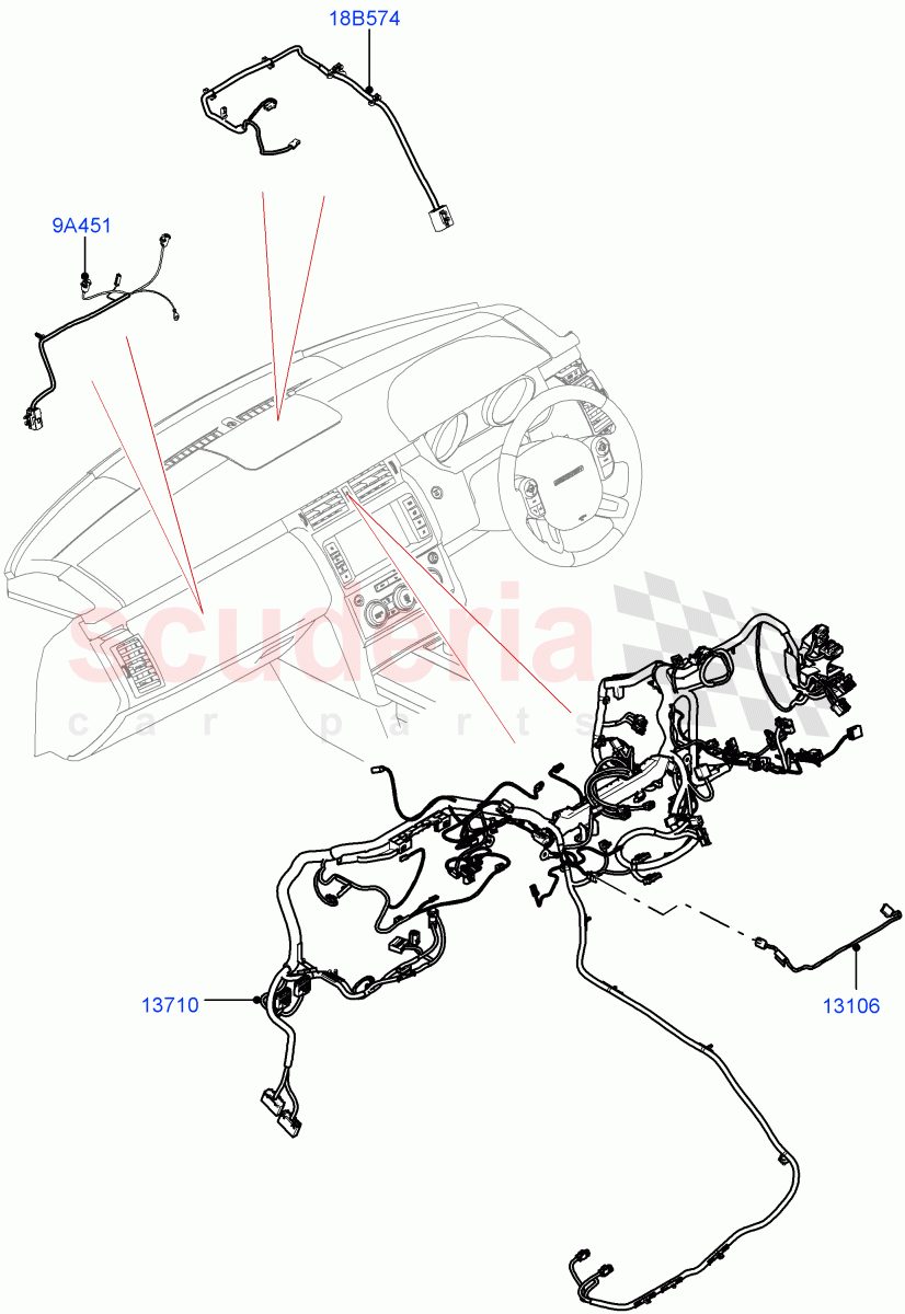 Facia Harness(Nitra Plant Build)((V)FROMK2000001) of Land Rover Land Rover Discovery 5 (2017+) [3.0 I6 Turbo Diesel AJ20D6]