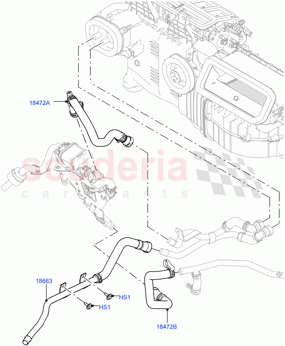 Heater Hoses(Front)(3.0 V6 Diesel,With Fuel Fired Heater)((V)FROMJA000001,(V)TOJA999999) of Land Rover Land Rover Range Rover Sport (2014+) [5.0 OHC SGDI SC V8 Petrol]