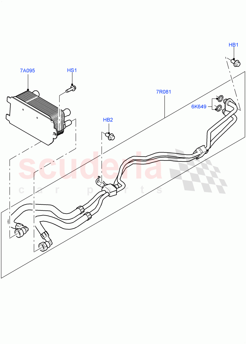 Transmission Cooling Systems(2.0L 16V TIVCT T/C 240PS Petrol,8 Speed Auto Trans ZF 8HP70 4WD) of Land Rover Land Rover Range Rover Sport (2014+) [3.0 I6 Turbo Petrol AJ20P6]