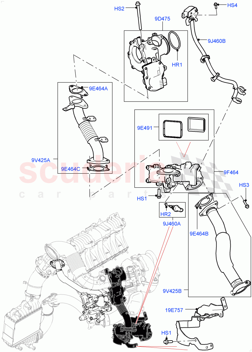 Exhaust Gas Recirculation(Low Pressure EGR)(2.0L AJ20D4 Diesel Mid PTA,Itatiaia (Brazil))((V)FROMLT000001) of Land Rover Land Rover Discovery Sport (2015+) [2.0 Turbo Diesel]