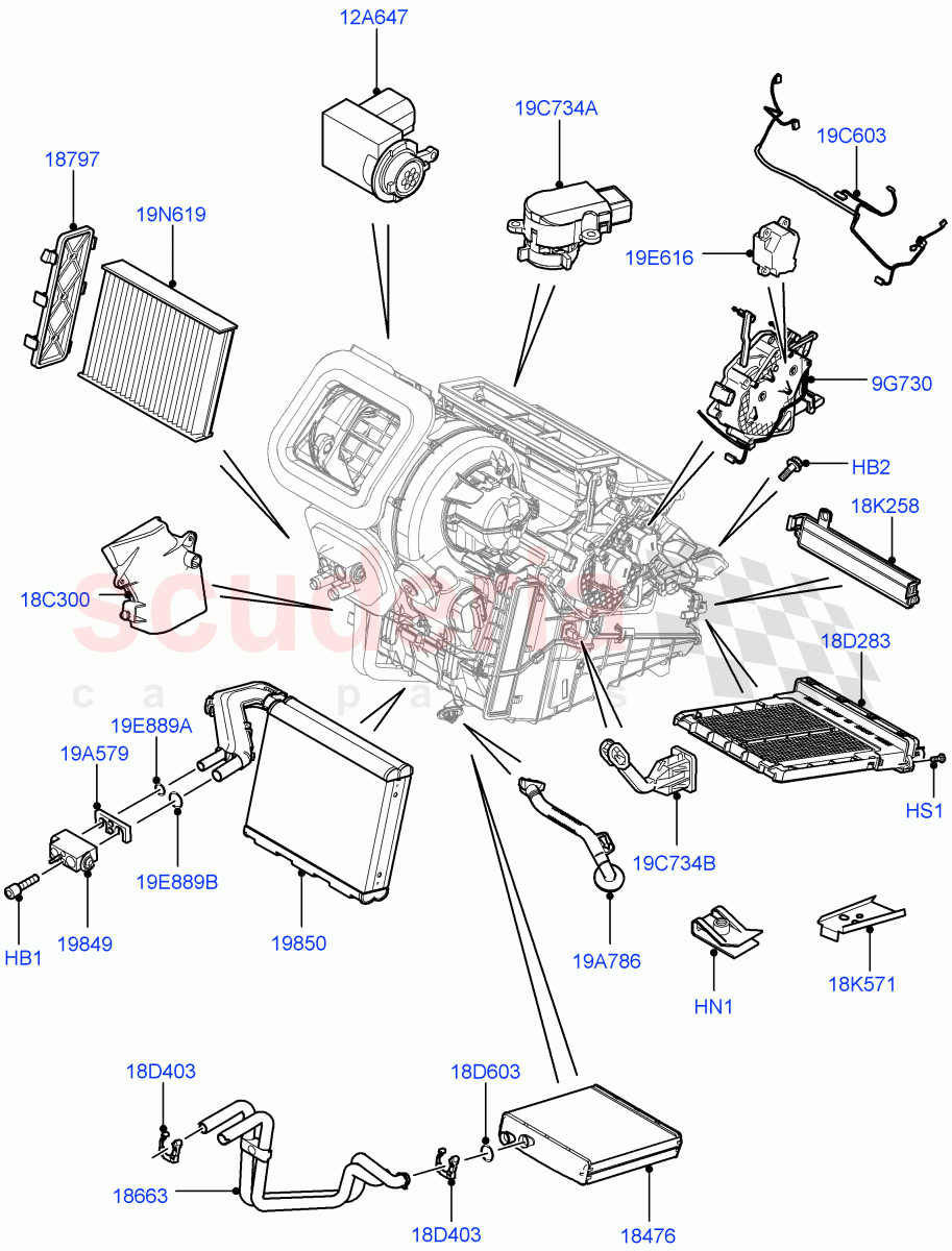 Heater/Air Cond.Internal Components(Changsu (China))((V)FROMEG000001) of Land Rover Land Rover Range Rover Evoque (2012-2018) [2.2 Single Turbo Diesel]