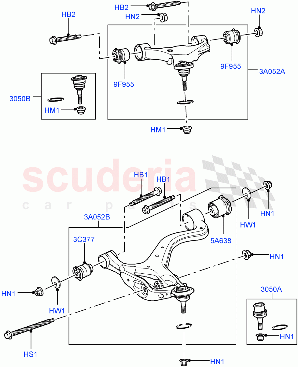 Front Susp.Arms/Stabilizer/X-Member(Front Upper And Lower Arms)((V)FROMAA000001) of Land Rover Land Rover Range Rover Sport (2010-2013) [5.0 OHC SGDI NA V8 Petrol]