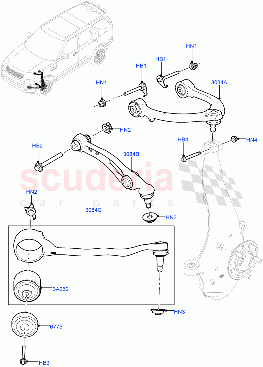 Front Suspension Arms(Solihull Plant Build)((V)FROMHA000001) of Land Rover Land Rover Discovery 5 (2017+) [3.0 Diesel 24V DOHC TC]
