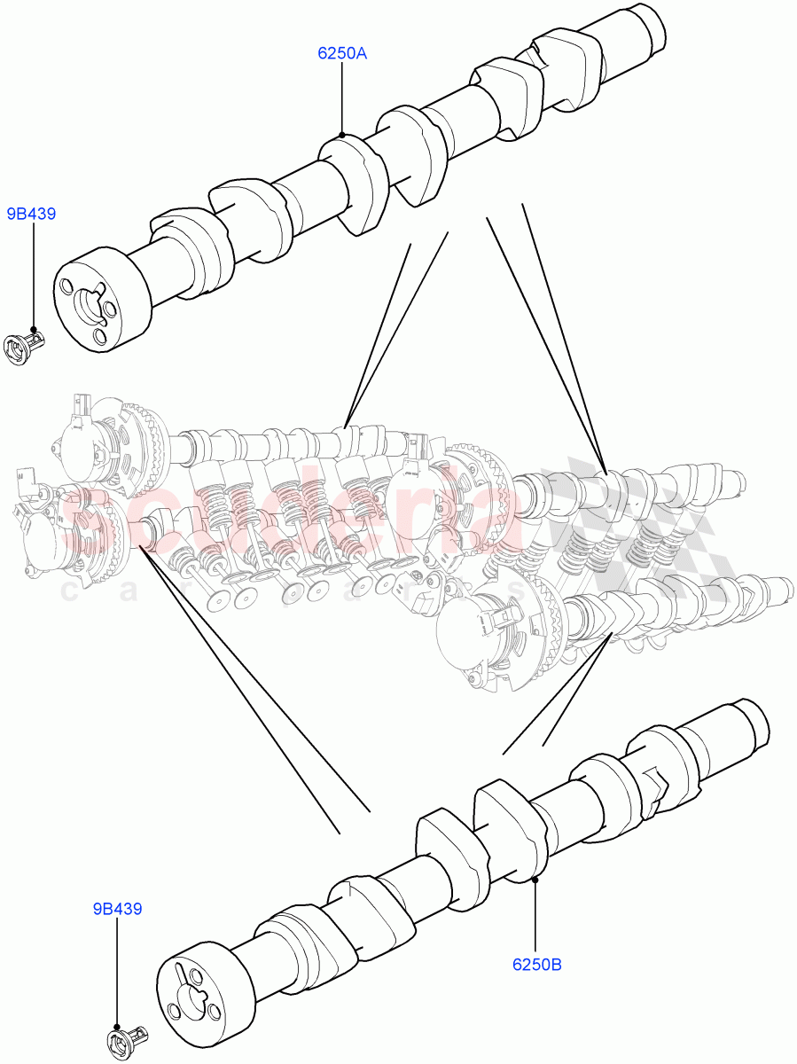 Camshaft(Solihull Plant Build)(3.0L DOHC GDI SC V6 PETROL)((V)FROMEA000001) of Land Rover Land Rover Discovery 5 (2017+) [3.0 DOHC GDI SC V6 Petrol]