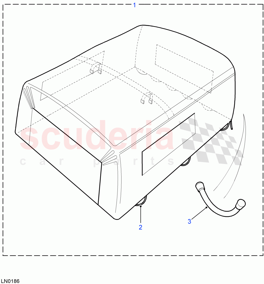 Hood Assembly - PVC(Pick Up,90" Wheelbase)((V)FROM7A000001) of Land Rover Land Rover Defender (2007-2016)