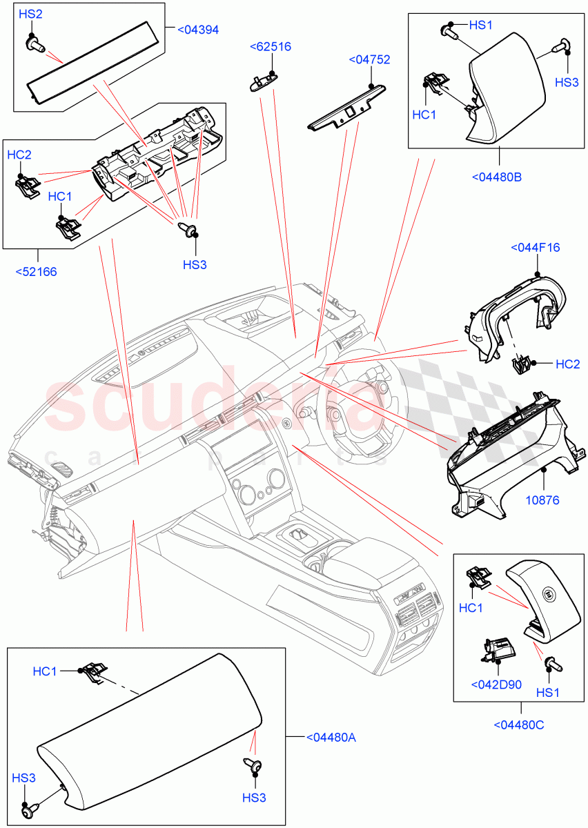 Instrument Panel(Centre, External)(Changsu (China))((V)FROMKG446857) of Land Rover Land Rover Discovery Sport (2015+) [1.5 I3 Turbo Petrol AJ20P3]