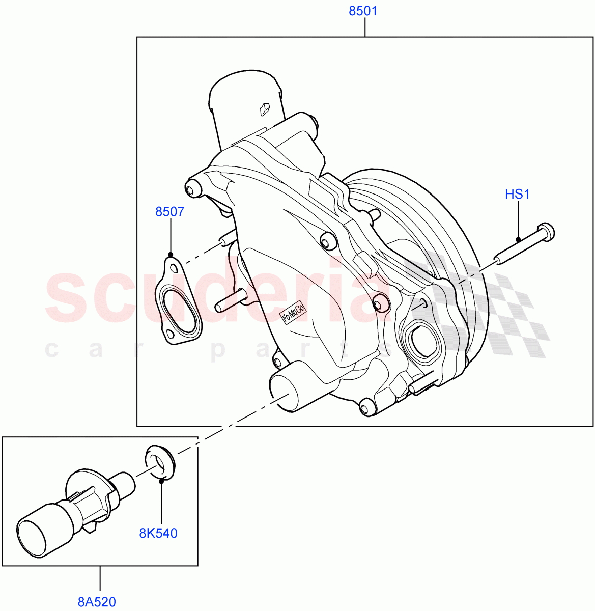 Water Pump(Main Unit, Solihull Plant Build)(3.0L DOHC GDI SC V6 PETROL)((V)FROMEA000001) of Land Rover Land Rover Range Rover Sport (2014+) [3.0 DOHC GDI SC V6 Petrol]