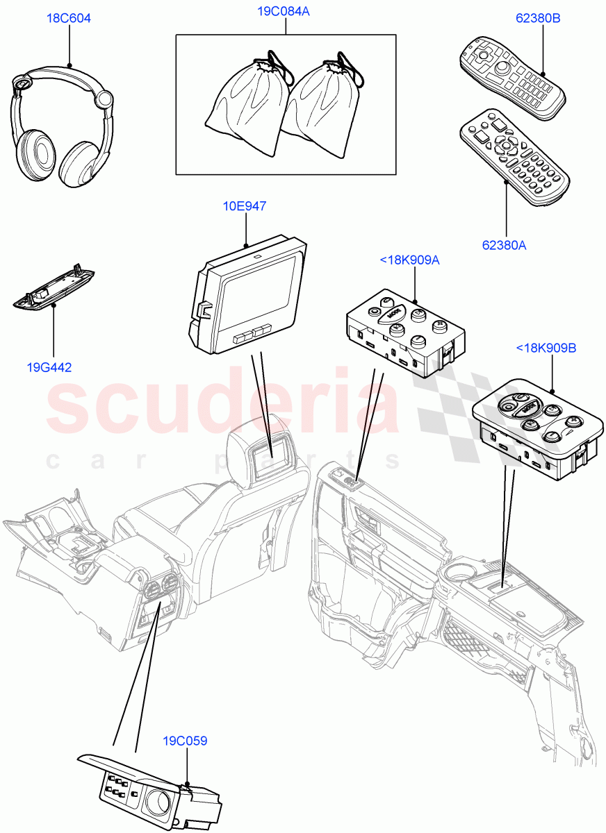 Family Entertainment System(Rear Seat)((V)FROMAA000001,(V)TODA999999) of Land Rover Land Rover Discovery 4 (2010-2016) [5.0 OHC SGDI NA V8 Petrol]