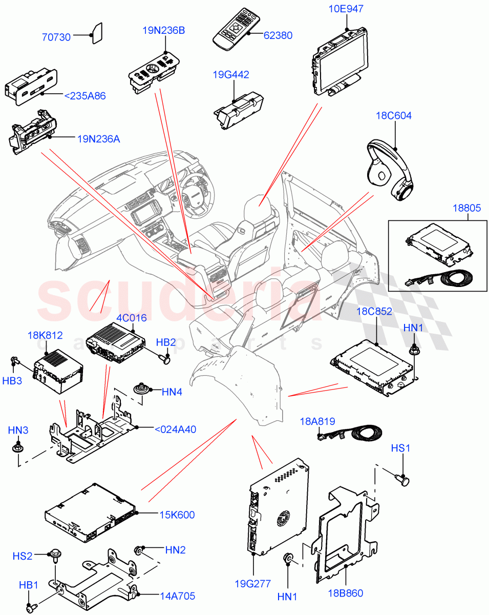 Family Entertainment System((V)TOHA999999) of Land Rover Land Rover Range Rover Sport (2014+) [3.0 I6 Turbo Diesel AJ20D6]