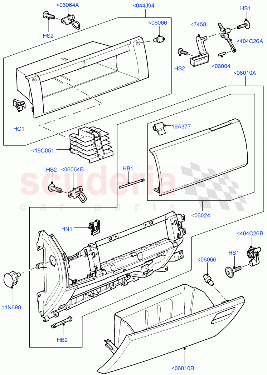 Glove Box((V)FROMAA000001) of Land Rover Land Rover Discovery 4 (2010-2016) [5.0 OHC SGDI NA V8 Petrol]