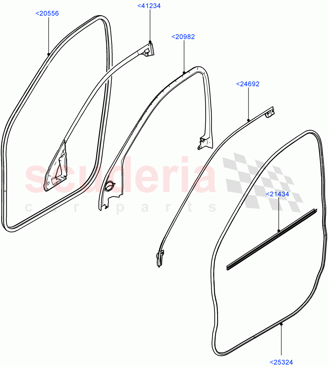 Front Doors, Hinges & Weatherstrips(Door And Fixings)(Changsu (China))((V)FROMFG000001) of Land Rover Land Rover Discovery Sport (2015+) [2.0 Turbo Petrol GTDI]