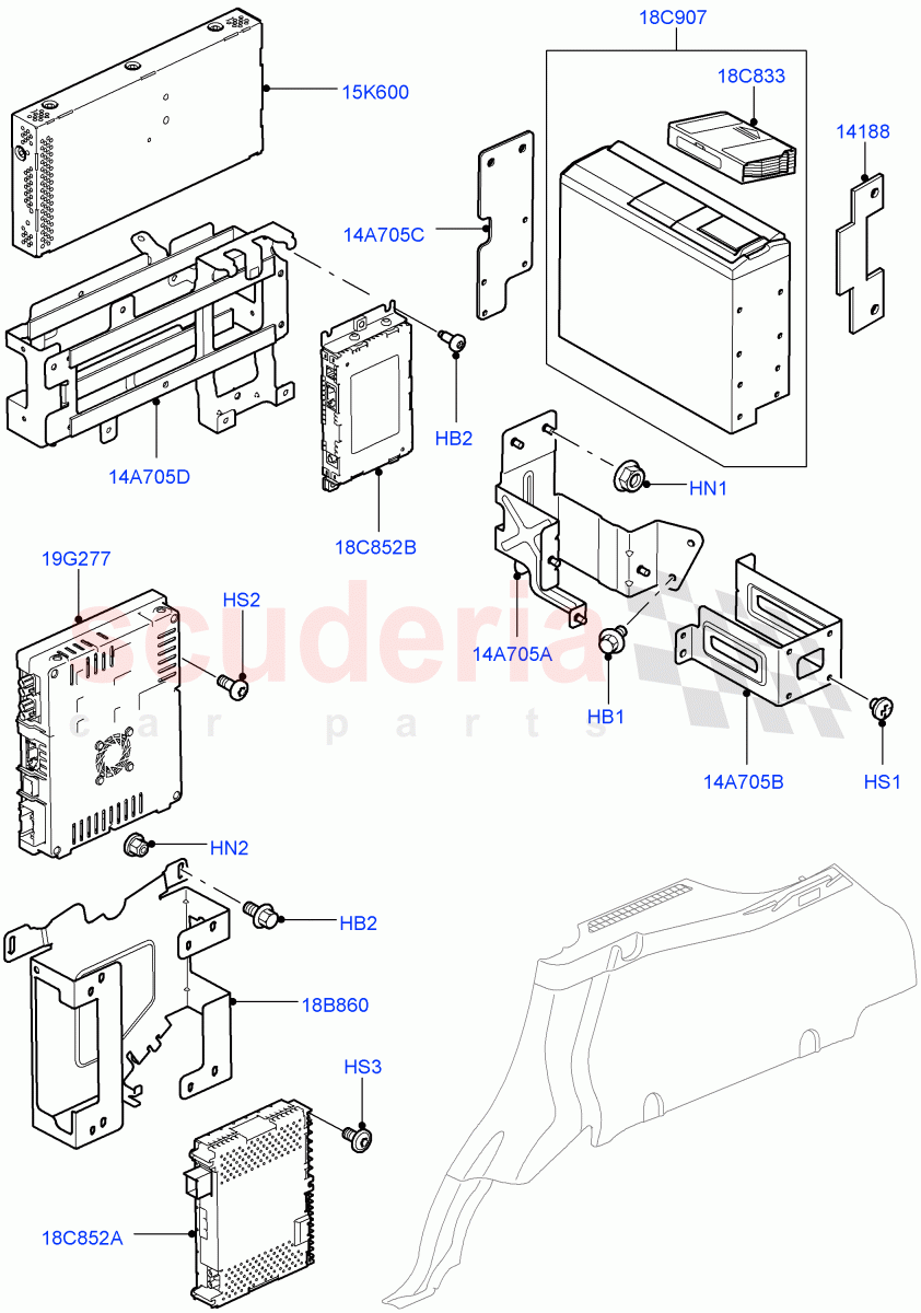 Family Entertainment System(Luggage Compartment)((V)FROMAA000001,(V)TOBA999999) of Land Rover Land Rover Range Rover Sport (2010-2013) [3.0 Diesel 24V DOHC TC]