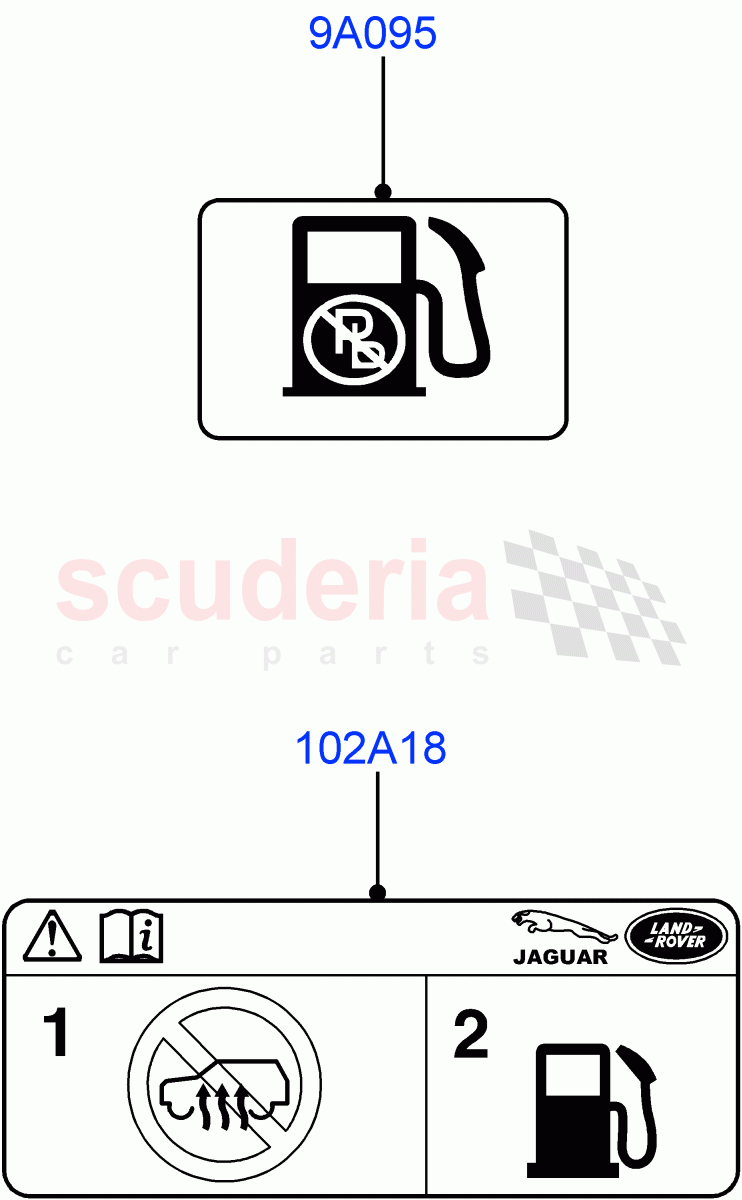 Labels(Fuel Information)(Changsu (China))((V)FROMEG000001) of Land Rover Land Rover Range Rover Evoque (2012-2018) [2.0 Turbo Petrol AJ200P]