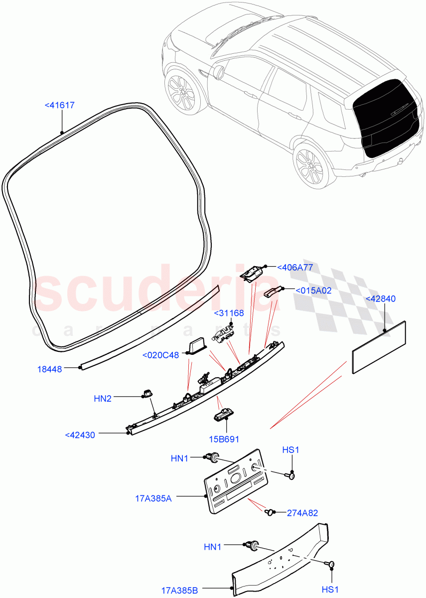 Luggage Compartment Door(Weatherstrips And Seals)(Changsu (China))((V)FROMFG000001) of Land Rover Land Rover Discovery Sport (2015+) [2.0 Turbo Petrol AJ200P]