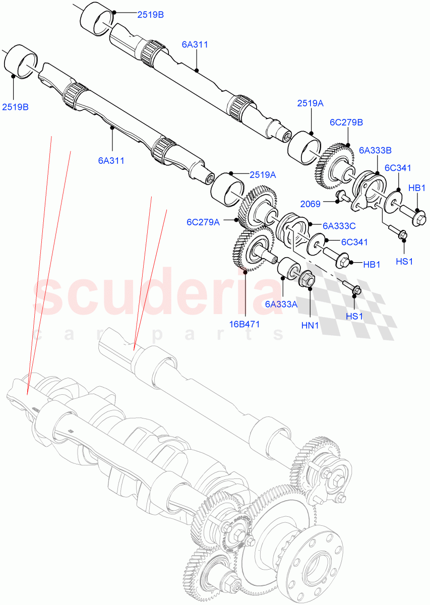Balance Shafts And Drive(2.0L AJ20D4 Diesel Mid PTA,Itatiaia (Brazil))((V)FROMLT000001) of Land Rover Land Rover Discovery Sport (2015+) [2.0 Turbo Diesel]
