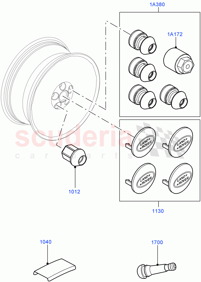 Wheels(Additional Equipment, Nitra Plant Build)((V)FROMK2000001) of Land Rover Land Rover Discovery 5 (2017+) [3.0 I6 Turbo Diesel AJ20D6]