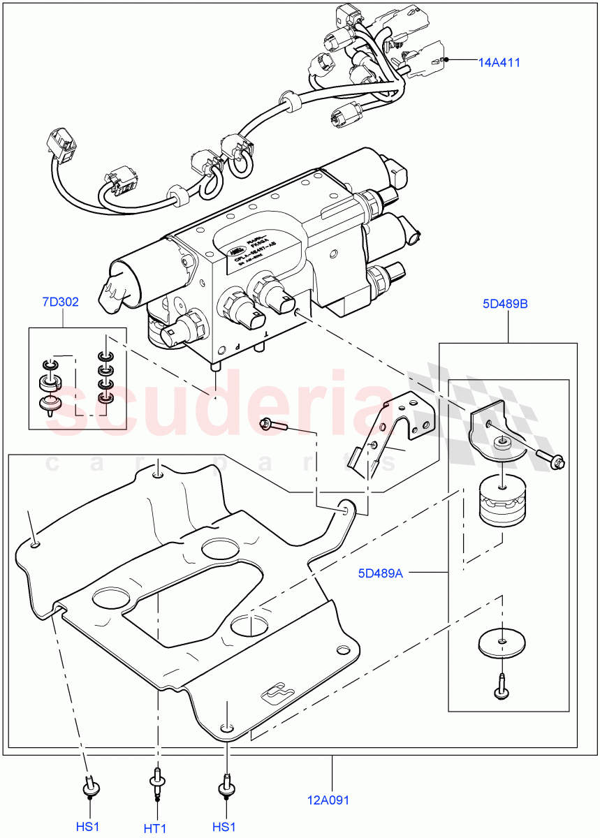 Active Anti-Roll Bar System(Valve Block)(Electronic Air Suspension With ACE,Sport Suspension w/ARC)((V)FROMKA000001) of Land Rover Land Rover Range Rover Sport (2014+) [2.0 Turbo Petrol AJ200P]