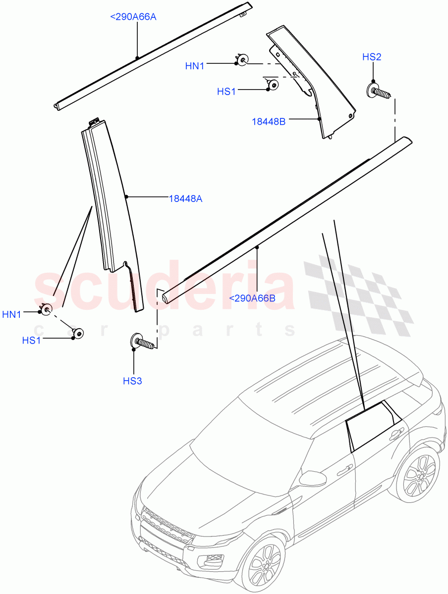 Rear Doors, Hinges & Weatherstrips(Finishers)(5 Door,Itatiaia (Brazil))((V)FROMGT000001) of Land Rover Land Rover Range Rover Evoque (2012-2018) [2.0 Turbo Petrol GTDI]