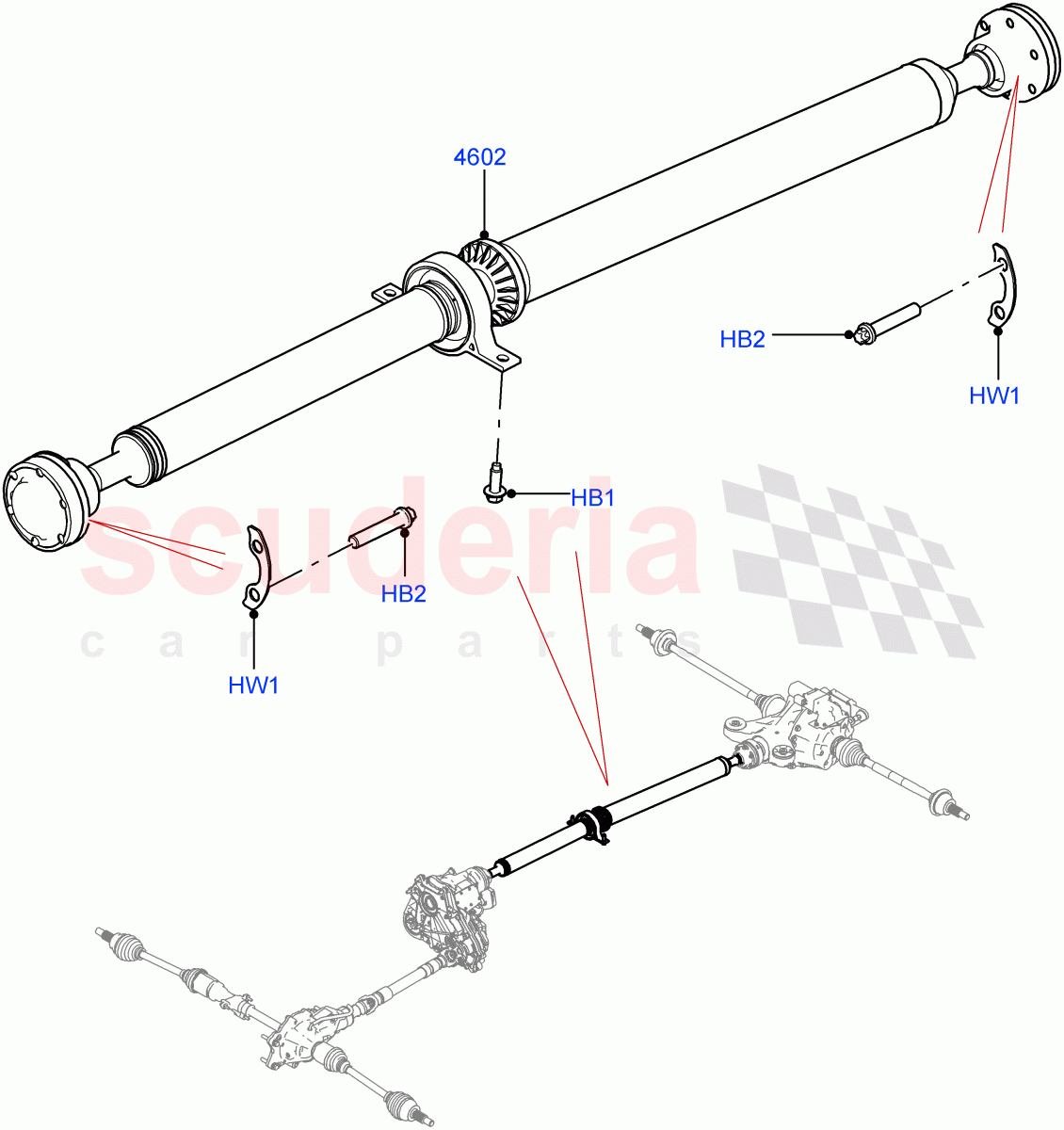Drive Shaft - Rear Axle Drive(Propshaft) of Land Rover Land Rover Range Rover Velar (2017+) [2.0 Turbo Diesel]