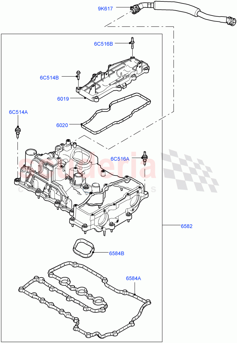 Emission Control - Crankcase(1.5L AJ20P3 Petrol High PHEV,Halewood (UK),1.5L AJ20P3 Petrol High)((V)FROMLH000001) of Land Rover Land Rover Range Rover Evoque (2019+) [1.5 I3 Turbo Petrol AJ20P3]
