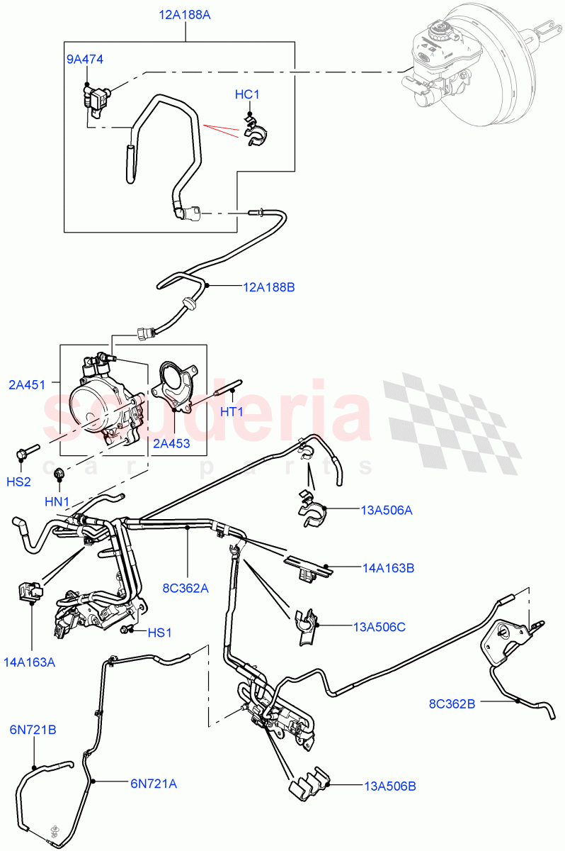 Vacuum Control And Air Injection(4.4L DOHC DITC V8 Diesel,RHD)((V)FROMHA000001) of Land Rover Land Rover Range Rover (2012-2021) [4.4 DOHC Diesel V8 DITC]